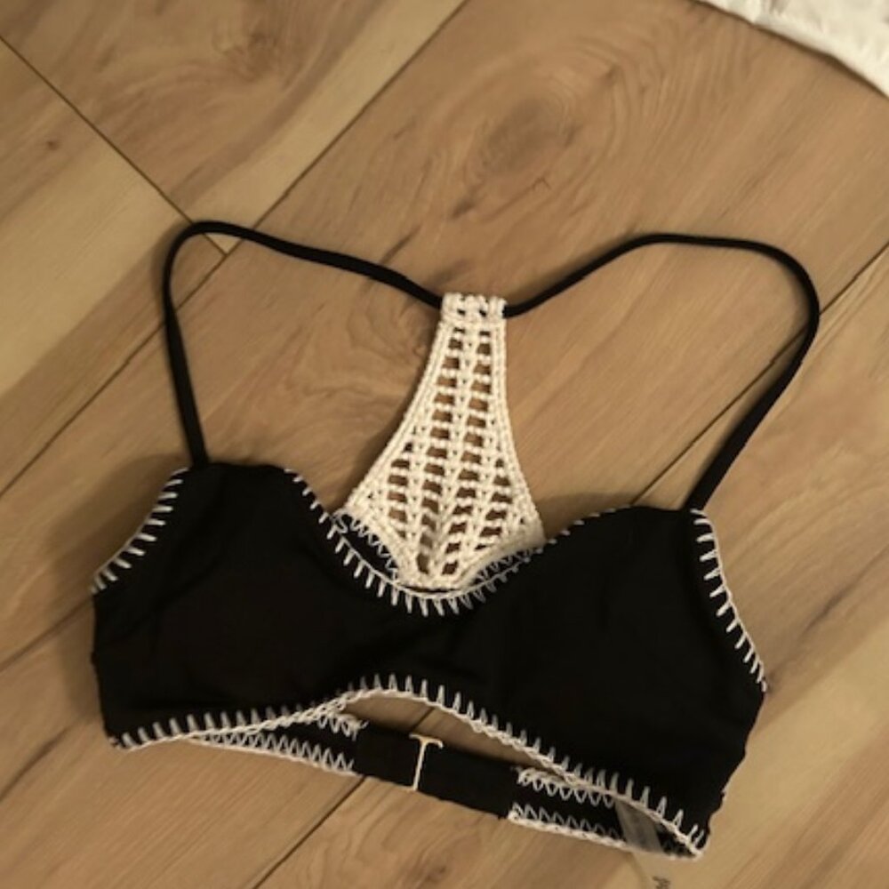 victorias secret size extra small womens bikini top swim suit swimming black boh
